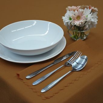 Nešpinivý / teflonový látkový ubrus UNI 0362 HOŘČICOVÁ, průměr 150cm (kruh)