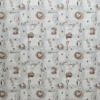 Ubrus PVC s textilním podkladem 1261-2, coffee šedé, š.140cm (metráž)