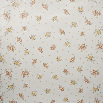 Ubrus PVC s textilním podkladem 1287-2, oranžové květinky na béžové, š.140cm (metráž)