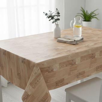 Ubrus PVC s textilním podkladem 1634-01, dřevo se znakem hnědé, š.140cm (metráž)