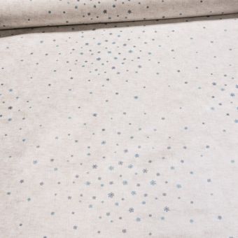 Ubrus PVC s textilním podkladem 25V/02 modré kytičky na béžovém žíhání, š.140cm (metráž)