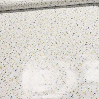 Ubrus PVC s textilním podkladem 5744110 drobné květinky na bílé, š.140cm (metráž)