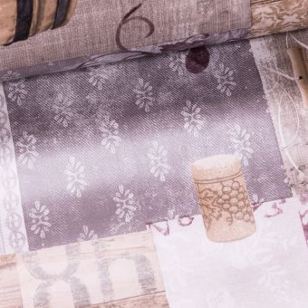 Ubrus PVC s textilním podkladem 5R5/01, víno soudky, hnědo-vínové, š.140cm (metráž)