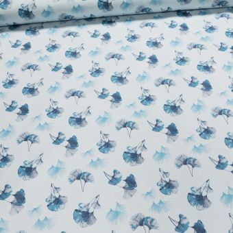 Ubrus PVC s textilním podkladem 7744020 modré ginko, š.140cm (metráž)