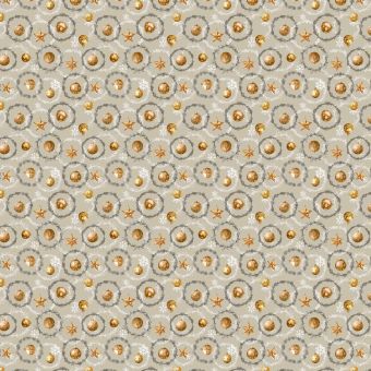 Ubrus PVC s textilním podkladem vánoční 1265-2, vánoční zlaté baňky na šedé, š.140cm (metráž)