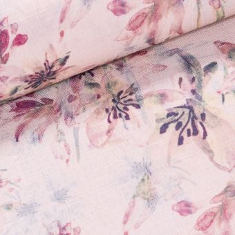 Ubrusovina / štola teflonová úprava, 22RB697-10, květy na béžové, š.38cm (metráž)