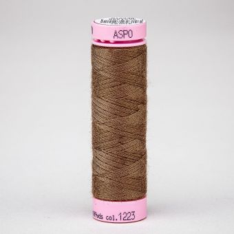 Univerzální šicí nit Amann ASPO 120 polyesterová, hnědá 1223, návin 100m 