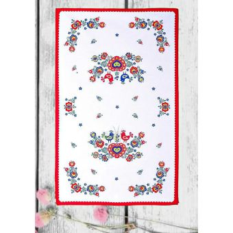 Kuchyňská utěrka FOLKLOR ČERVENÁ, 40x70cm