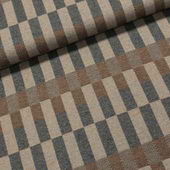 Viskózový úplet 2662 hnědé a modré proužky, š.140cm (látka v metráži)