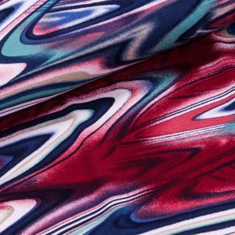 Viskózový úplet 4580/01, abstraktní vínové vlny, š.150cm (látka v metráži)