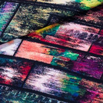 Viskózový úplet 9840/01, překládaný barevný obdélník, š.155cm (látka v metráži)