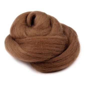 Vlna na plstění / ovčí rouno česané, 730340/21, 20g, světle hnědá