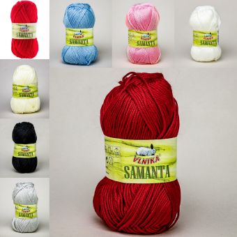 Pletací příze Vlnika SAMANTA jednobarevná, klasická, 50g/145m