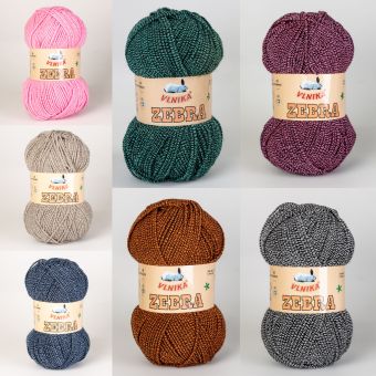 Pletací příze Vlnika ZEBRA melírovaná, 100g/195m