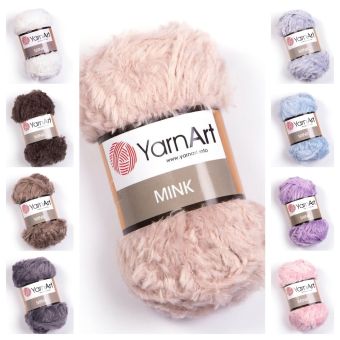 Pletací / háčkovací příze YarnArt MINK, kožešinový efekt, jednobarevná 50g/75m