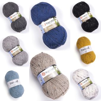 Pletací příze YarnArt TWEED jednobarevná s barevnými nopky, 100g/300m