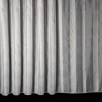 Voálová záclona F6573/01 velké káro z proužků, s olůvkem, smetanová (více výšek, v metráži)