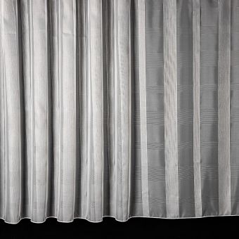 Voálová záclona F6573/01 velké káro z proužků, s olůvkem, smetanová, výška 300cm ( v metráži)