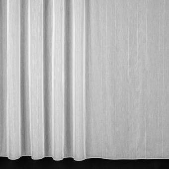 Voálová záclona NOVARA 50705/03, pršíčko s proužkem, s olůvkem, bílá (více výšek, v metráži)
