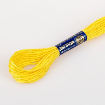 Vyšívací příze MOULINE / MULINKA 1142 teplá žlutá, jednobarevná, 2g/8m