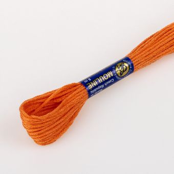 Vyšívací příze MOULINE / MULINKA 2382 nektarově oranžová, jednobarevná, 2g/8m