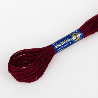 Vyšívací příze MOULINE / MULINKA 3572 vínová, jednobarevná, 2g/8m