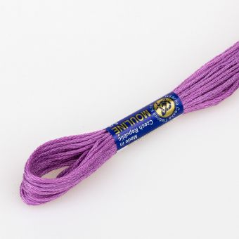 Vyšívací příze MOULINE / MULINKA 4342 středně fialová, jednobarevná, 2g/8m
