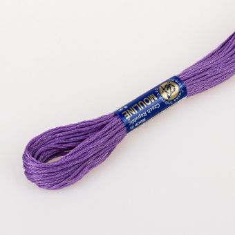 Vyšívací příze MOULINE / MULINKA 4442 kosatcová fialová, jednobarevná, 2g/8m