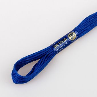 Vyšívací příze MOULINE / MULINKA 5482 střední modrá, jednobarevná, 2g/8m