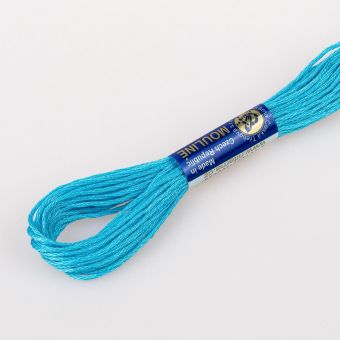 Vyšívací příze MOULINE / MULINKA 5742 modrý tyrkys, jednobarevná, 2g/8m