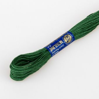 Vyšívací příze MOULINE / MULINKA 6872 tmavá zelená, jednobarevná, 2g/8m
