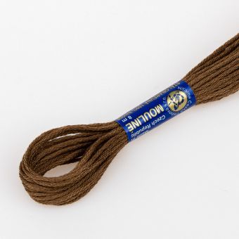 Vyšívací příze MOULINE / MULINKA 7882 perníková hnědá, jednobarevná, 2g/8m