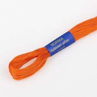 Vyšívací příze NORMA / BAVLNKA 2382 nektarová oranžová, jednobarevná, 1,5g/15m
