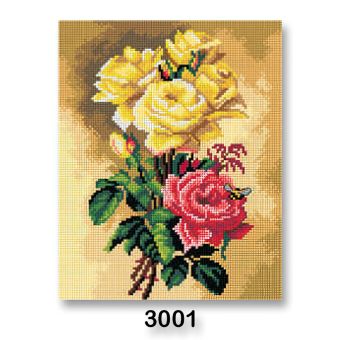 Vyšívací předloha, obrázek na vyšívání 70240/3001, růže, béžová, 24x30cm