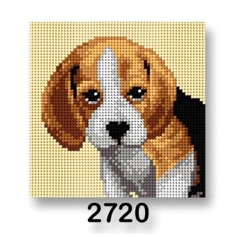 Vyšívací předloha, obrázek na vyšívání 70244/2720 Bígl, béžová, 15x15cm