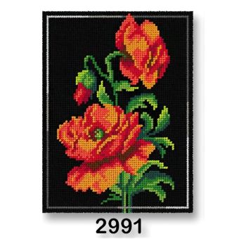 Vyšívací předloha, obrázek na vyšívání 70246/2991 vlčí mák, červená, 18x24cm