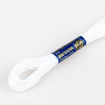 Vyšívací příze MOULINE / MULINKA 0010 bílá, jednobarevná, 2g/8m