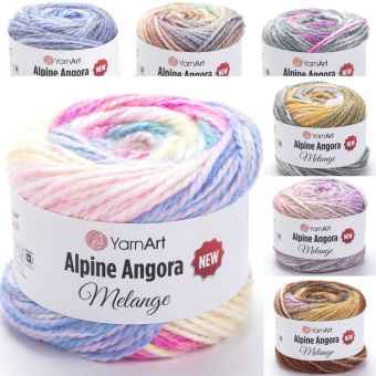 Pletací příze YarnArt ALPINE ANGORA MELANGE melírovaná, efektní, 150g/150m