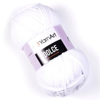 Pletací příze YarnArt DOLCE 741 bílá, efektní, 100g/120m