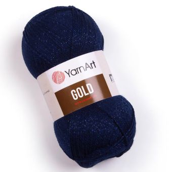 Pletací příze YarnArt GOLD 9033 tmavě modrá, efektní, 100g/400m