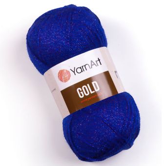 Pletací příze YarnArt GOLD 9045 královská modrá, efektní, 100g/400m