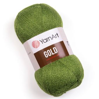 Pletací příze YarnArt GOLD 9046 zelená, efektní, 100g/400m