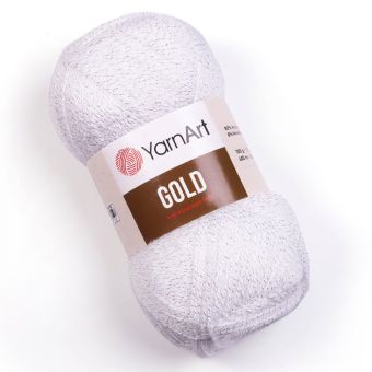Pletací příze YarnArt GOLD 9051 bílá, efektní, 100g/400m