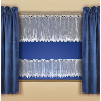 Žakárová záclona A3110 hrubé pršíčko, s bordurou, bílá (více výšek, v metráži)