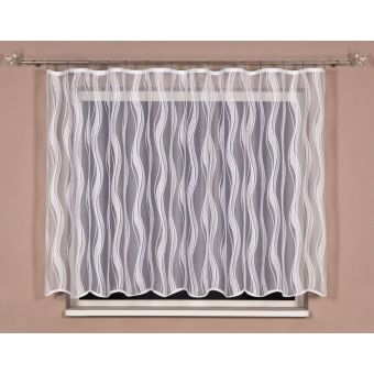 Žakárová záclona PARADISA 3904 vlnka, s bordurou, bílá (více výšek, v metráži)