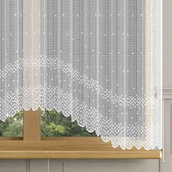 Žakarová kusová záclona MADISON jednobarevná bílá, (více rozměrů)