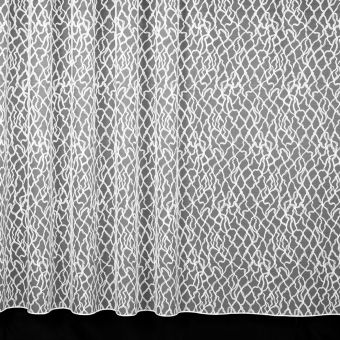 Žakárová záclona 623, celoplošný vzor vlnek, s olůvkem, bílá, (více výšek, v metráži)