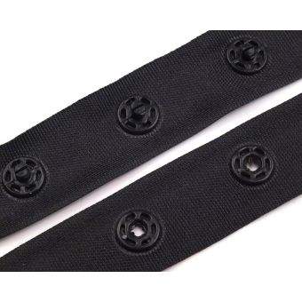 Zapínání na body 090740/2 18mm, plastové druky, černá, metráž