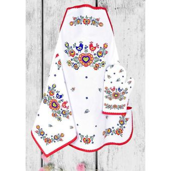 Kuchyňská zástěra FOLKLOR ČERVENÁ, 64x76cm