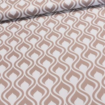 Zatemňovací / termoizolační závěs, blackout 10121/01 béžové plamínky, šířka 150cm (látka v metráži)